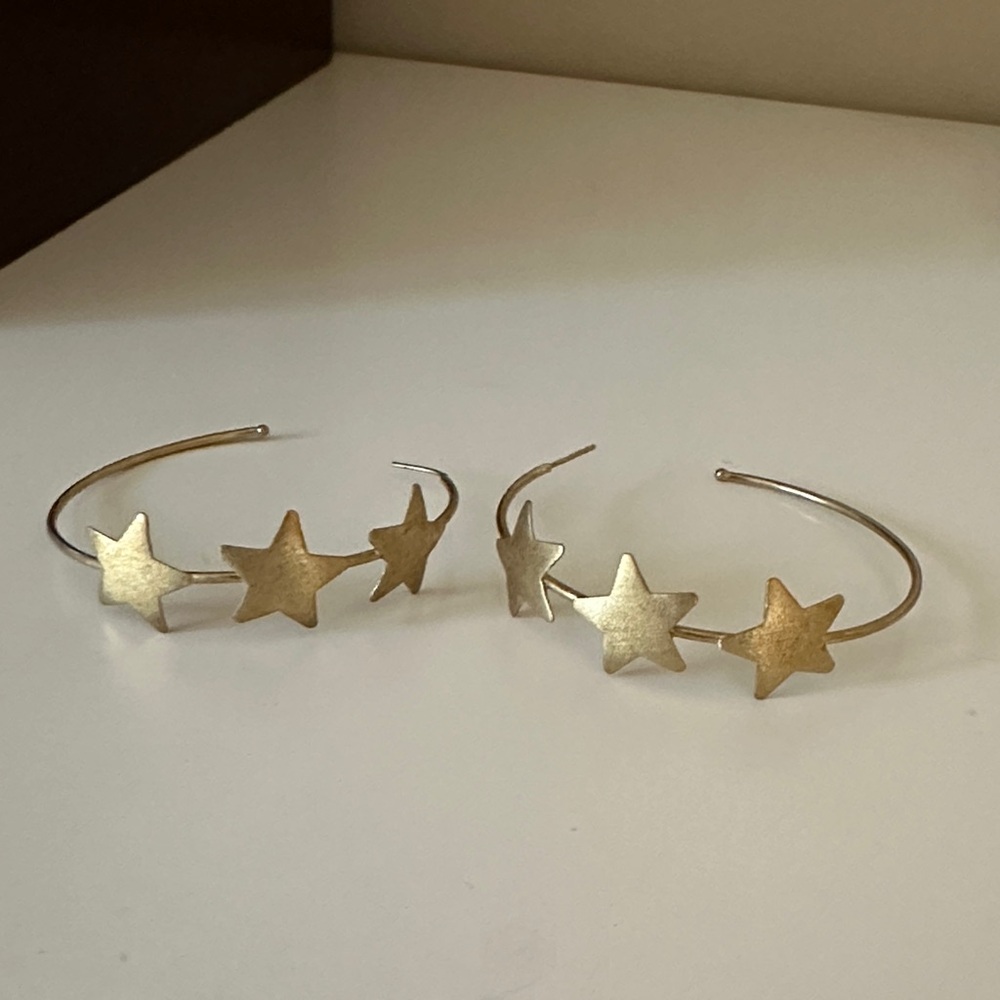 Gold Sheila Fajl Star Hoop Earrings
